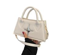 FIRSTXIU Bolsas de hombro versátiles y pequeñas bolsas cuadradas para mujeres y niñas, bolso de mano de poliuretano de moda, bolso casual de moda, beige, Reference size chart