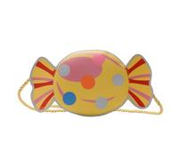 FIRSTXIU Bolso bandolera con forma de caramelo amarillo de dibujos animados para niñas, bolso cruzado pequeño para viajes y juegos al aire libre, Amarillo, Talla única