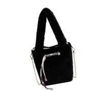 FIRSTXIU Bolso bandolera de felpa suave para otoño e invierno para mujer a la moda, Black, Talla única