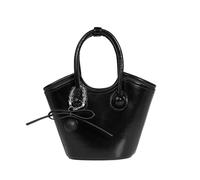 FIRSTXIU Bolso bandolera de piel sintética de gran capacidad, estilo vintage, con colgante de moda, para uso diario, Black, Talla única