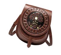 FIRSTXIU Bolso bandolera de piel sintética para mujer, estilo europeo, estilo medieval, bolso de mano retro, Brown, Talla única