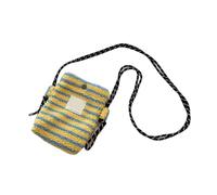 FIRSTXIU Bolso bandolera mullido con diseño único de puntos coloridos para entusiastas de la moda y profesionales, Amarillo y azul, Talla única