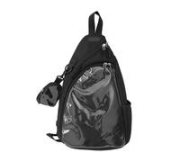 FIRSTXIU Bolso bandolera transparente para mujer, con capa transparente para uso diario y actividades al aire libre, Black, Talla única