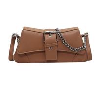 FIRSTXIU Bolso cruzado de piel sintética con correa de cadena, práctico y elegante, bolso de hombro para cualquier ocasión o cita, café, One Size