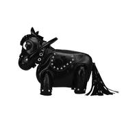 FIRSTXIU Bolso cruzado de piel sintética con forma de caballo para mujer, divertido bolso de hombro con diseño de animales de dibujos animados, Black, Talla única