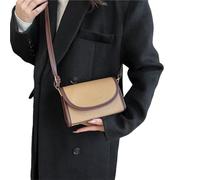 FIRSTXIU Bolso cruzado para niñas y mujeres, bolso de hombro de poliuretano con correa ajustable, vintage, pequeño cuadrado, Khaki, Reference image information