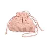 FIRSTXIU Bolso cruzado suave plisado con cordón para niñas y mujeres, bolso versátil de moda, Pink, Reference image information
