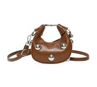 FIRSTXIU Bolso de hombro de piel sintética para mujer, bolso pequeño para compras, citas, bolso cruzado retro, bolso de mensajero de moda para uso diario, Brown, Talla única