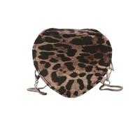 FIRSTXIU Bolso de hombro elegante para mujer, con correa de cadena, estilo coreano, bolso de mensajero en forma de corazón para viajes diarios, estampado, Talla única