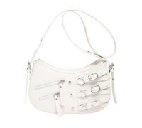 FIRSTXIU Bolso de hombro pequeño de moda para mujer, de piel sintética suave, estilo retro, con correa ajustable, White, Talla única