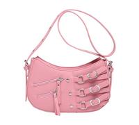 FIRSTXIU Bolso de hombro pequeño de moda para mujer, de piel sintética suave, estilo retro, con correa ajustable, Pink, Talla única