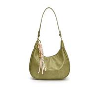 FIRSTXIU Bolso de hombro retro para mujer, elegante bolso de mano de piel sintética con colgante de cuerda trenzada para fiestas de trabajo o citas, Green, Talla única