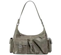 FIRSTXIU Bolso de mano de piel sintética suave para mujer, bolso de hombro para axilas, bolso de noche, para compras, viajes, oficina, marrón claro, Talla única