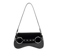 FIRSTXIU Bolsos de hombro para mujer, bolso cruzado de cuero de moda, elegante bolso de mano, bolso de mano de sillines, Black, Talla única