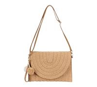 FIRSTXIU Bolsos de hombro simples para mujer, bolsa de playa hecha a mano, bolsa cruzada para viajes, vacaciones, marrón claro, Talla única