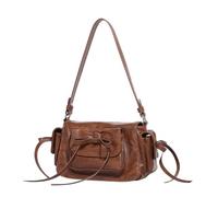 FIRSTXIU Bolsos para mujer, con lazos, elegantes bolsos cruzados de noche, de piel sintética, para uso diario, Brown, Talla única