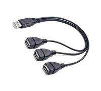 FIRSTXIU Cable divisor USB 1 a 3 macho a triple hembra, adaptador para PC, portátil, discos de coche y más dispositivos, divisor USB de PC
