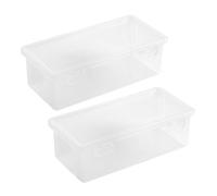 FIRSTXIU Caja rígida apilable transparente de gran capacidad para lápices, organizador de colores, organizador de lápices con separadores ajustables, 2 paquetes