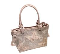 FIRSTXIU Chinese Styles - Bolso bandolera retro con bordado de mariposa para mujer, bolso de hombro de moda para uso diario, Pink, 17.5x9x14.5