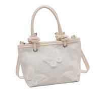 FIRSTXIU Chinese Styles - Bolso bandolera retro con bordado de mariposa para mujer, bolso de hombro de moda para uso diario, White, 17.5x9x14.5