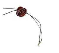 FIRSTXIU Collar ajustable con colgante de camelias que simboliza elegancia y nobleza con diseños de tirar para un estilo versátil, Circumference 71-80cm, Metal