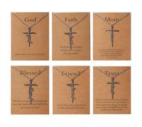 FIRSTXIU Collar, cadena ajustable con colgante de cruces, accesorio para hombres y mujeres, accesorio de moda versátil de acero inoxidable, As shown, Acero inoxidable