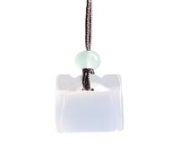 FIRSTXIU Collar con colgante de jade de estilo étnico con cordón tejido hecho a mano para mujeres y coleccionistas de moda, Chain length 68CM, Calcedonia de jade, jade Dongling, etc.