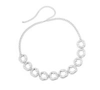 FIRSTXIU Collar de cadena circular irregular exagerada para mujeres y hombres, cadena de clavícula ajustable de metal gótico, As shown, Metal