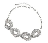 FIRSTXIU Collar de cadena circular irregular exagerada para mujeres y hombres, cadena de clavícula ajustable de metal gótico, As shown, Metal