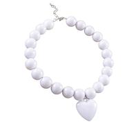 FIRSTXIU Collar, elegante collar de corazón grande con cuentas que simboliza y sofisticación para mujeres a la moda, 41.5+5.5cm, Vidrio