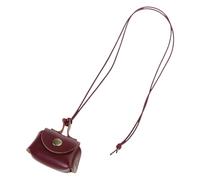 FIRSTXIU Collar elegante de cuero con colgante de monedero para mujer, cadena larga para suéter, bolsa de auriculares, accesorio de cadena para el cuello, About 46cm, corteza