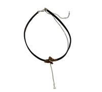 FIRSTXIU Collar gótico largo ancho negro terciopelo cinta gargantilla mujer vintage imitación perlas ajustable lazo cuello joyería, 35cm, aleación de poliuretano