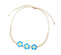 FIRSTXIU Collar trenzado hecho a mano con diseño de plumeria, flor de arcilla suave, joyería tropical, para fiestas en la playa, accesorio de joyería de moda, Length: 100 cm, arcilla polimérica