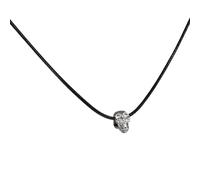 FIRSTXIU Collar único de calavera hueca para hombres y mujeres, colgante de cabeza de esqueleto, cadena ajustable, 45+5cm, Metal