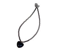 FIRSTXIU Collares, collar con colgante de corazón dulce, cadena de clavícula, collar de cuentas de cristal degradado, collar de temperamento, gargantilla, joyería, 40 cm, Cristal