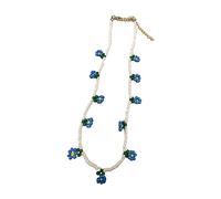 FIRSTXIU Collares, collar de flores hecho a mano, cuentas coloridas, gargantilla ajustable con diseño de crisantemo pequeño, As shown, Mi Zhu