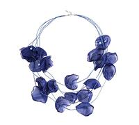 FIRSTXIU Collares, collar de temperamento exagerado, collar de gasa de encaje multicapa para mujer, gargantilla de tela, As shown, tela