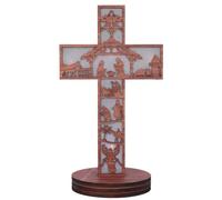 FIRSTXIU Cruz sagrada de madera de mano para la suerte, cruces portátiles para orar, sala de oración, hogar, iglesia