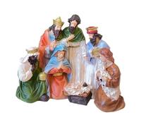 FIRSTXIU Decoraciones espirituales de Navidad que muestran belén con figuras de la Sagrada Familia, centros de mesa, figuras decorativas