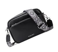FIRSTXIU Delicado bolso cruzado de piel sintética con correa ajustable para guitarra para mujer, bolso de hombro pequeño casual, Black, Talla única