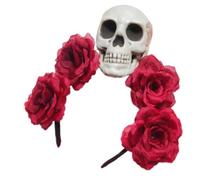 FIRSTXIU Disfraz de bruja sangrienta para el pelo, estilo gótico de calavera de sangre oscura, para espectáculos en vivo, diadema gótica para carnavales