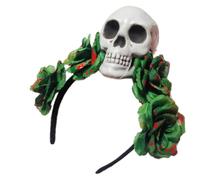 FIRSTXIU Disfraz de bruja sangrienta para el pelo, estilo gótico de calavera de sangre oscura, para espectáculos en vivo, diadema gótica para carnavales