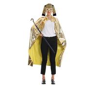 FIRSTXIU Disfraz egipcio de faraones para Halloween, disfraz de faraones, capa dorada, faraones egipcios, 1/2 piezas