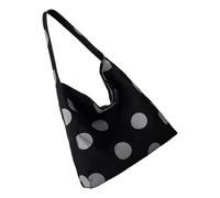 FIRSTXIU Elegante bolsa de hombro de lona lavable de gran tamaño con compartimentos organizativos, bolsa de hombro de lona ligera, Black, One Size