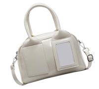 FIRSTXIU Elegante bolso bandolera ligero de piel sintética con correa ajustable para uso diario, viajes, trabajo, White, 24x10x16cm