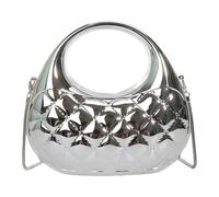 FIRSTXIU Elegante bolso de hombro, delicado bolso cruzado, bolso de noche, bolso de noche, accesorio de fiesta para mujeres de moda, Silver, Talla única