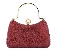 FIRSTXIU Elegante bolso de noche con cadena, delicado bolso de hombro, bolso cruzado para mujer, Red, Talla única