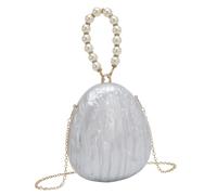 FIRSTXIU Elegante bolso de noche con cadena para hombro, bolso cruzado para bodas, fiestas y banquetes de cóctel, White, Talla única