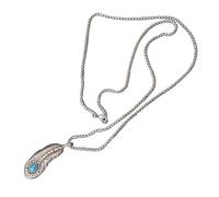 FIRSTXIU Elegante collar gótico religioso, collar con colgante de pluma, joyería elegante, regalo para hombre y mujer, colgante de plumas