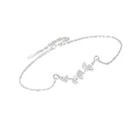FIRSTXIU Elegante juego de collar y pulsera de hojas de ginkgo, adorno que simboliza la longevidad y la prosperidad para mujeres de moda, Plata
